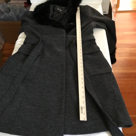 CITY CHIC Coat Faux Fur Trim Black Gray Make Me Blush Women’s Plus Size 14 - Picture 15 of 16